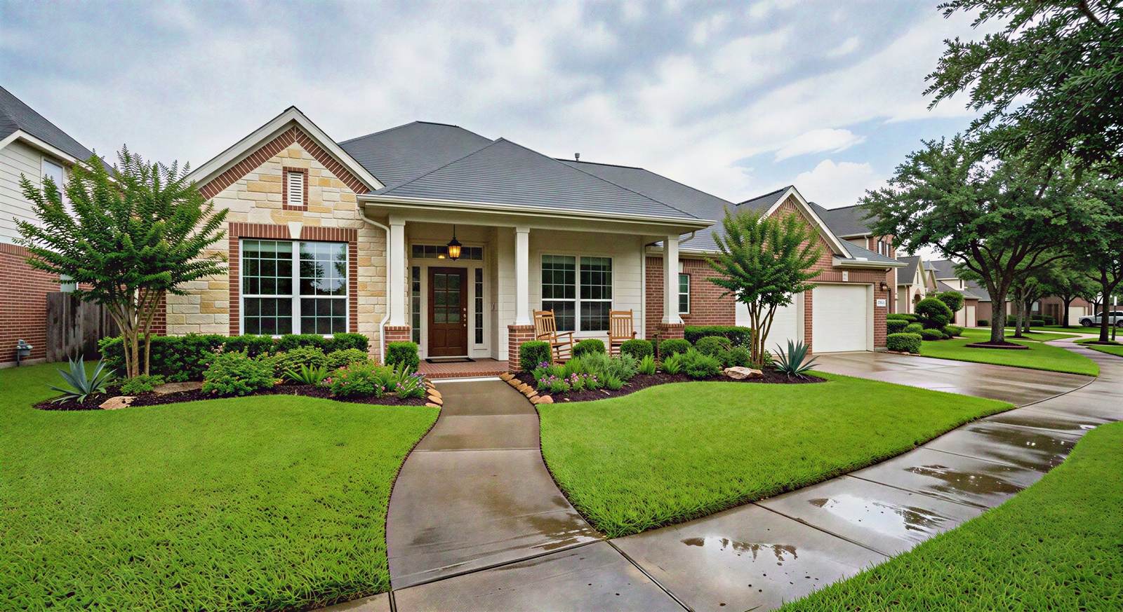 Clean outdoor pic of texas home after rain — Texas Shield Pest Control