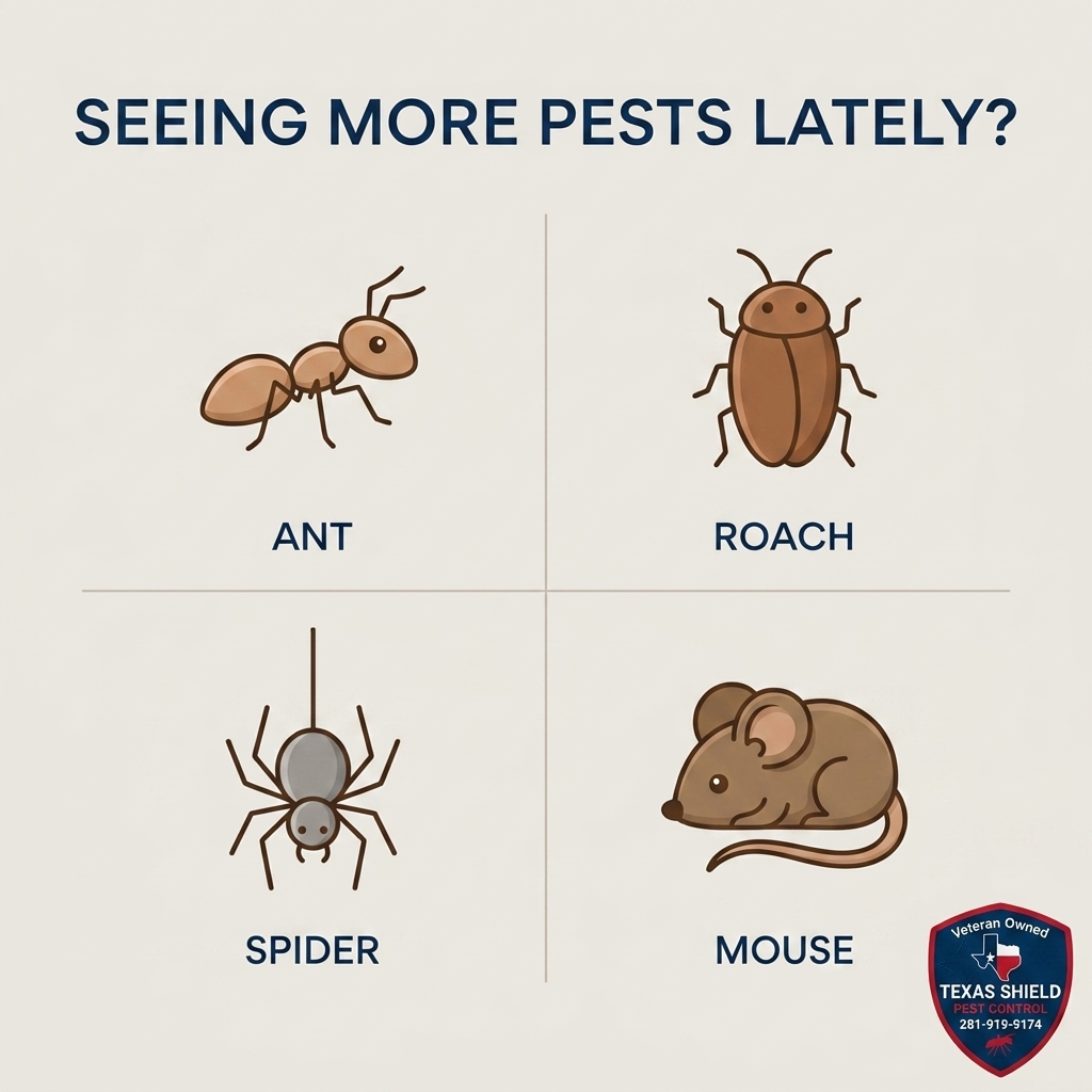 Ant roach spider graphic — Texas Shield Pest Control